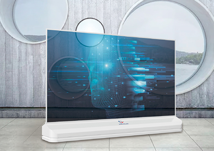 超酷！震撼來(lái)襲！55寸OLED柔性拼接屏嗨翻全場(chǎng)！